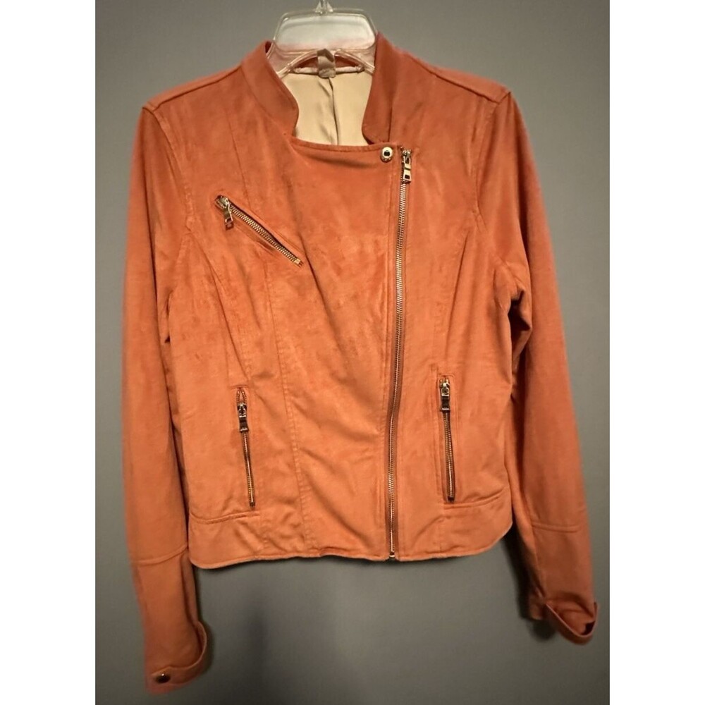 Chelsea & Violet Salmon Military Utilitarian Chic Jacket Soft City Hipster Sz Lg